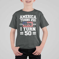 America Turns 250 I Turn 50 50th Birthday T Shirt For Kid USA 250th Anniversary 1976 50 Year Old Gift
