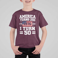 America Turns 250 I Turn 50 50th Birthday T Shirt For Kid USA 250th Anniversary 1976 50 Year Old Gift