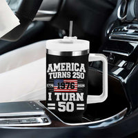 America Turns 250 I Turn 50 50th Birthday Tumbler With Handle USA 250th Anniversary 1976 50 Year Old Gift