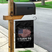 America Turns 250 I Turn 90 Garden Flag Vintage 1936 90th Birthday 250th Anniversary USA 90 Year Old Gift
