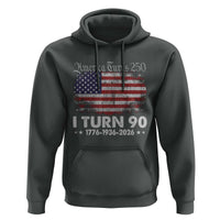 America Turns 250 I Turn 90 Hoodie Vintage 1936 90th Birthday 250th Anniversary USA 90 Year Old Gift