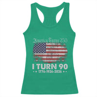America Turns 250 I Turn 90 Racerback Tank Top Vintage 1936 90th Birthday 250th Anniversary USA 90 Year Old Gift