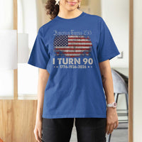 America Turns 250 I Turn 90 T Shirt For Women Vintage 1936 90th Birthday 250th Anniversary USA 90 Year Old Gift