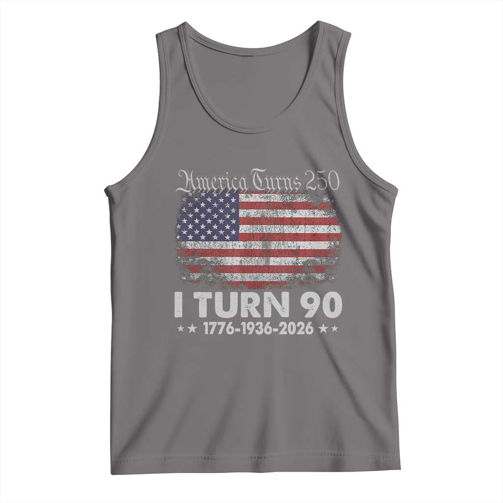 America Turns 250 I Turn 90 Tank Top Vintage 1936 90th Birthday 250th Anniversary USA 90 Year Old Gift