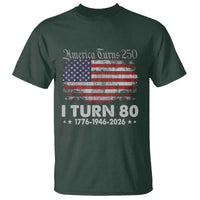 America Turns 250 I Turn 80 T Shirt Vintage 1946 80th Birthday 250th Anniversary USA 80 Year Old Gift
