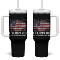 America Turns 250 I Turn 80 Tumbler With Handle Vintage 1946 80th Birthday 250th Anniversary USA 80 Year Old Gift