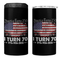 America Turns 250 I Turn 70 4 in 1 Can Cooler Tumbler Vintage 1956 70th Birthday 250th Anniversary USA 70 Year Old Gift