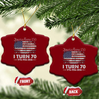 America Turns 250 I Turn 70 Ceramic Ornament Vintage 1956 70th Birthday 250th Anniversary USA 70 Year Old Gift
