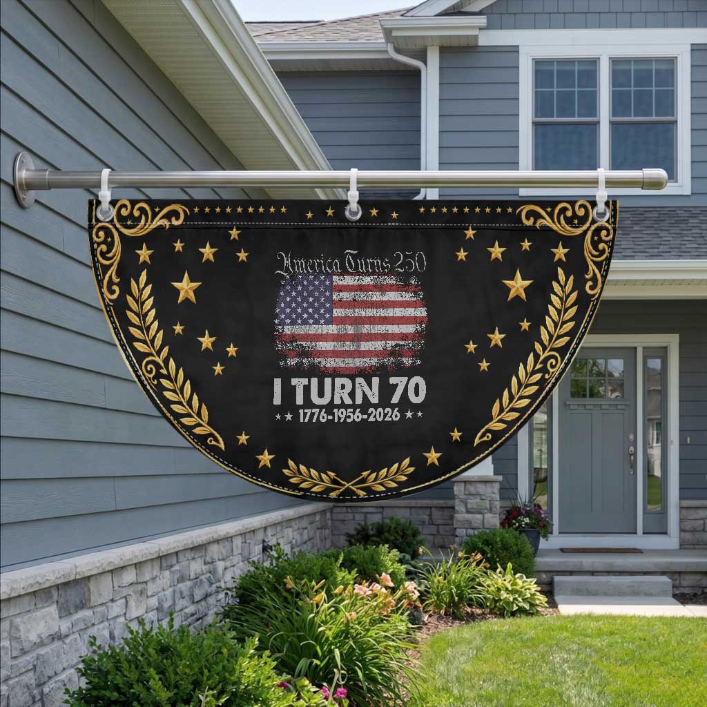 America Turns 250 I Turn 70 Patriotic Fan Flag Vintage 1956 70th Birthday 250th Anniversary USA 70 Year Old Gift