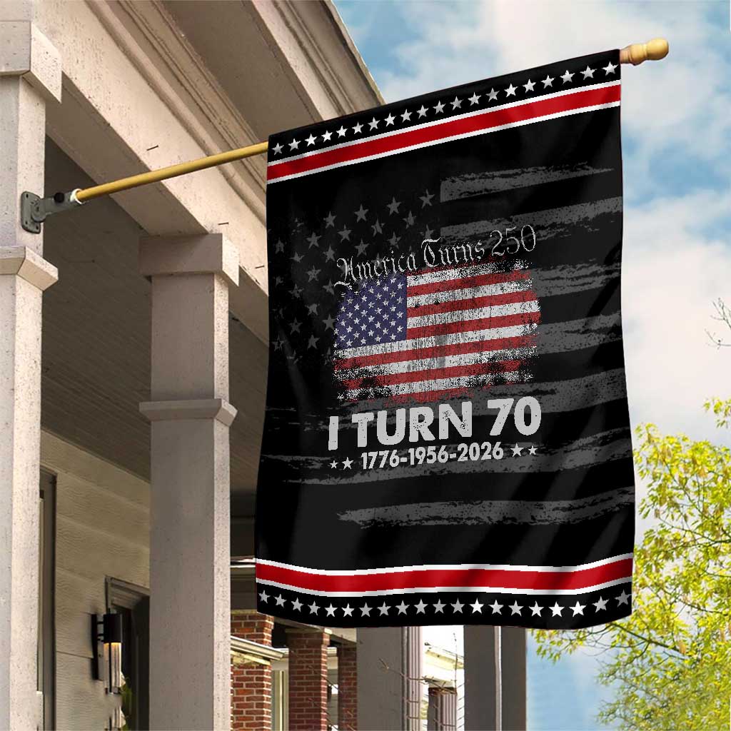 America Turns 250 I Turn 70 Patriotic Garden Flag Vintage 1956 70th Birthday 250th Anniversary USA 70 Year Old Gift