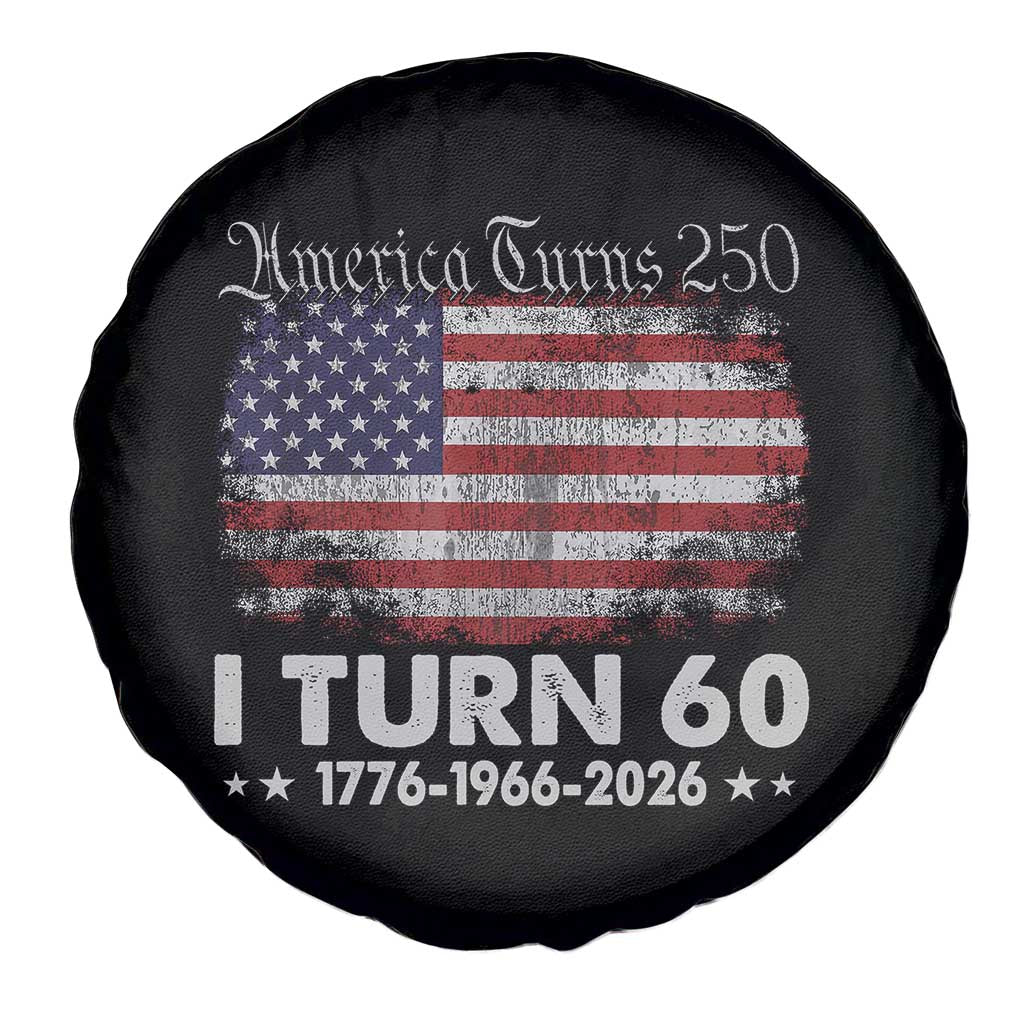 America Turns 250 I Turn 60 Spare Tire Cover Vintage 1966 60th Birthday 250th Anniversary USA 60 Year Old Gift