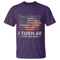 America Turns 250 I Turn 60 T Shirt Vintage 1966 60th Birthday 250th Anniversary USA 60 Year Old Gift