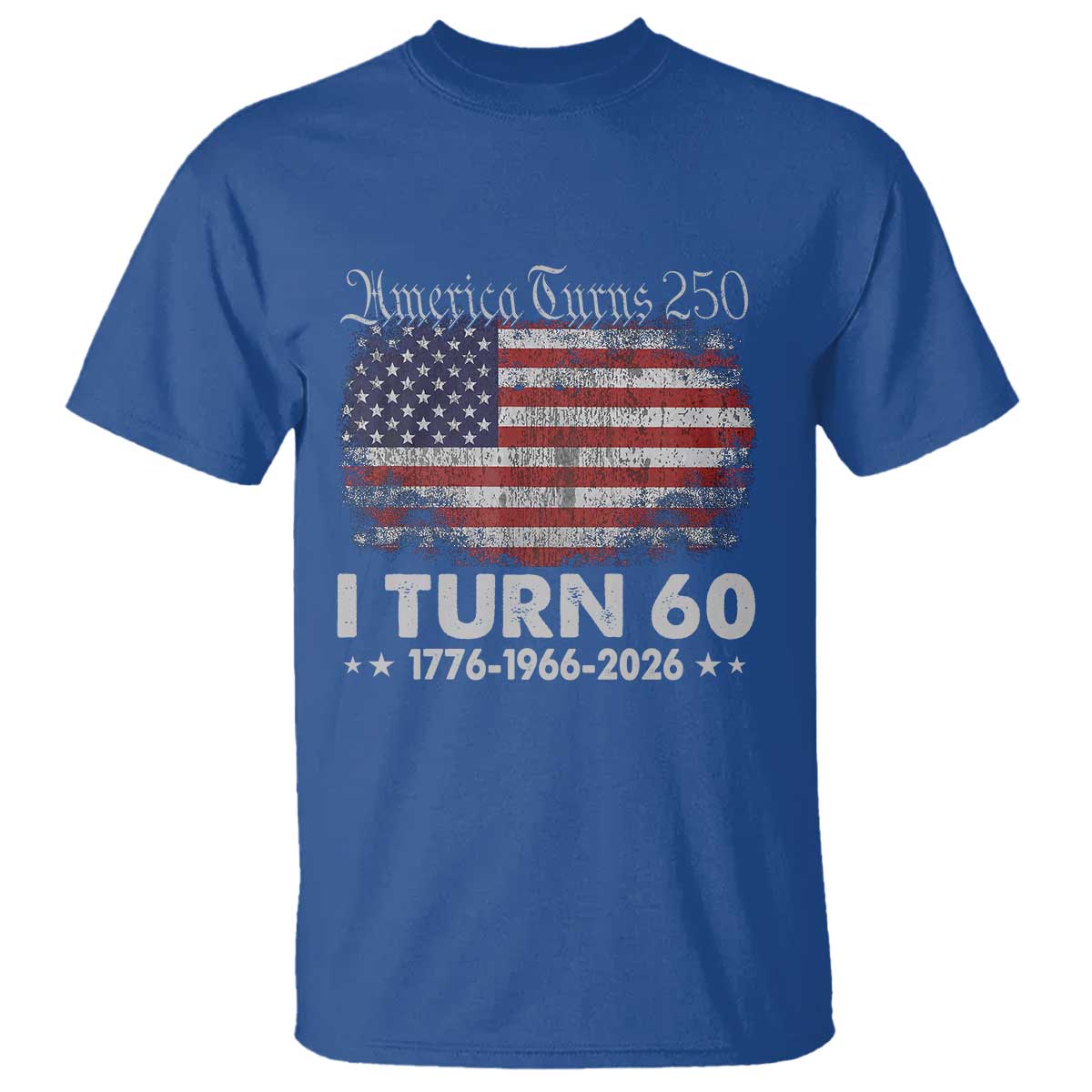 America Turns 250 I Turn 60 T Shirt Vintage 1966 60th Birthday 250th Anniversary USA 60 Year Old Gift
