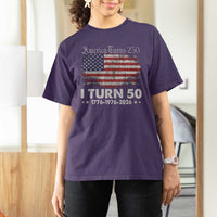 America Turns 250 I Turn 50 T Shirt For Women Vintage 1976 50th Birthday 250th Anniversary USA 50 Year Old Gift