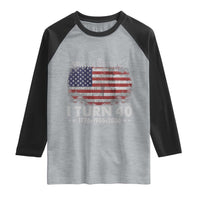 America Turns 250 I Turn 40 Raglan Shirt Vintage 1986 40th Birthday 250th Anniversary USA 40 Year Old Gift