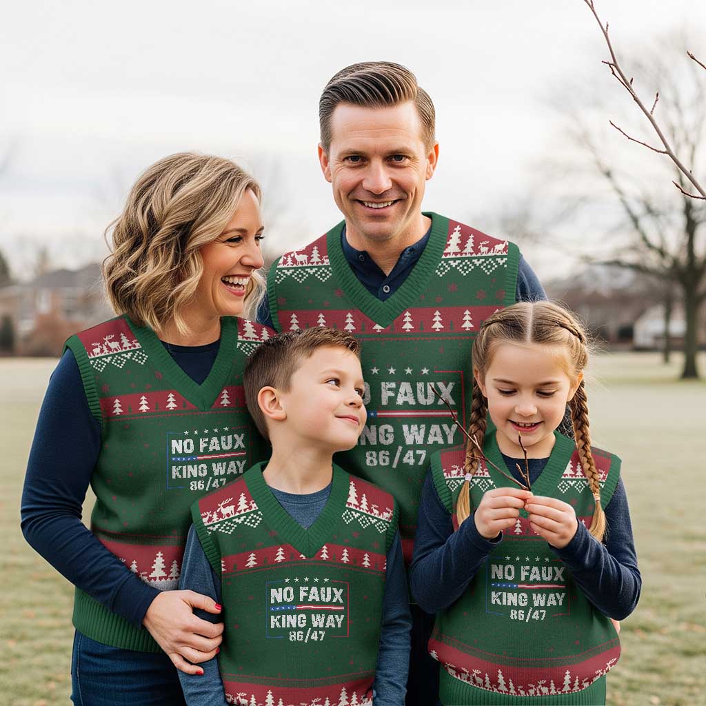 Snarky No Kings In America V-Neck Knit Sweater Vest No Faux King Way 86 47 - Wonder Print Shop