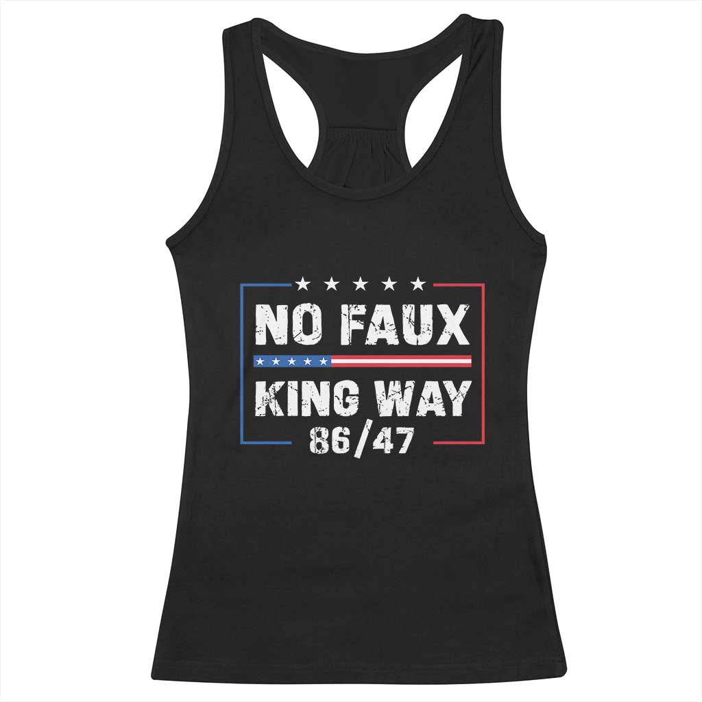 Snarky No Kings In America Racerback Tank Top No Faux King Way 86 47