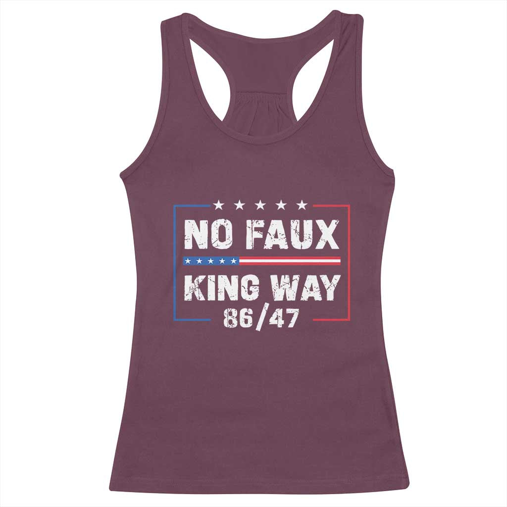 Snarky No Kings In America Racerback Tank Top No Faux King Way 86 47
