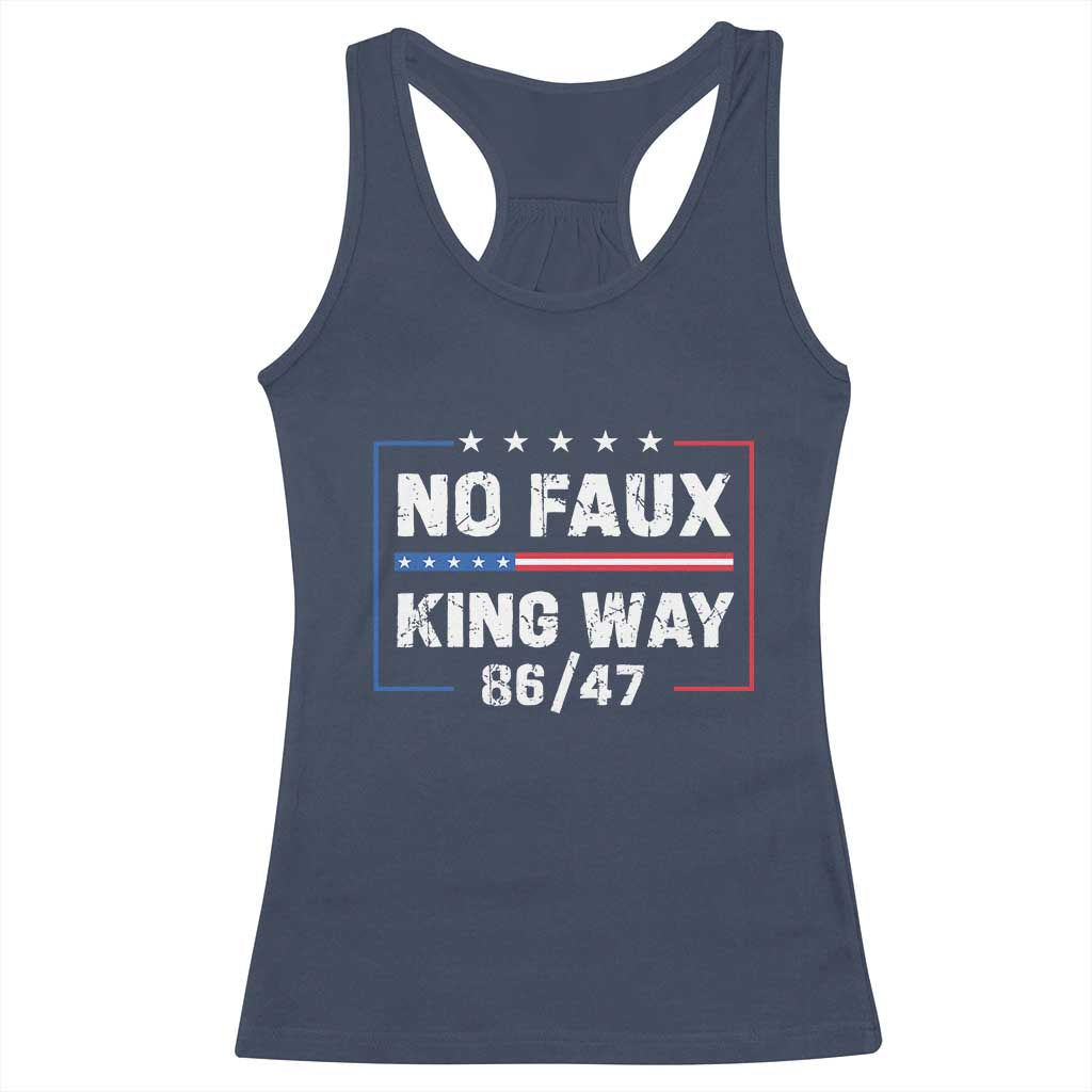 Snarky No Kings In America Racerback Tank Top No Faux King Way 86 47