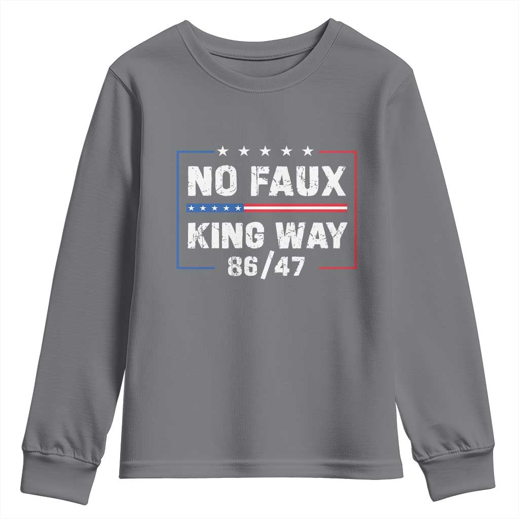 Snarky No Kings In America Youth Sweatshirt No Faux King Way 86 47