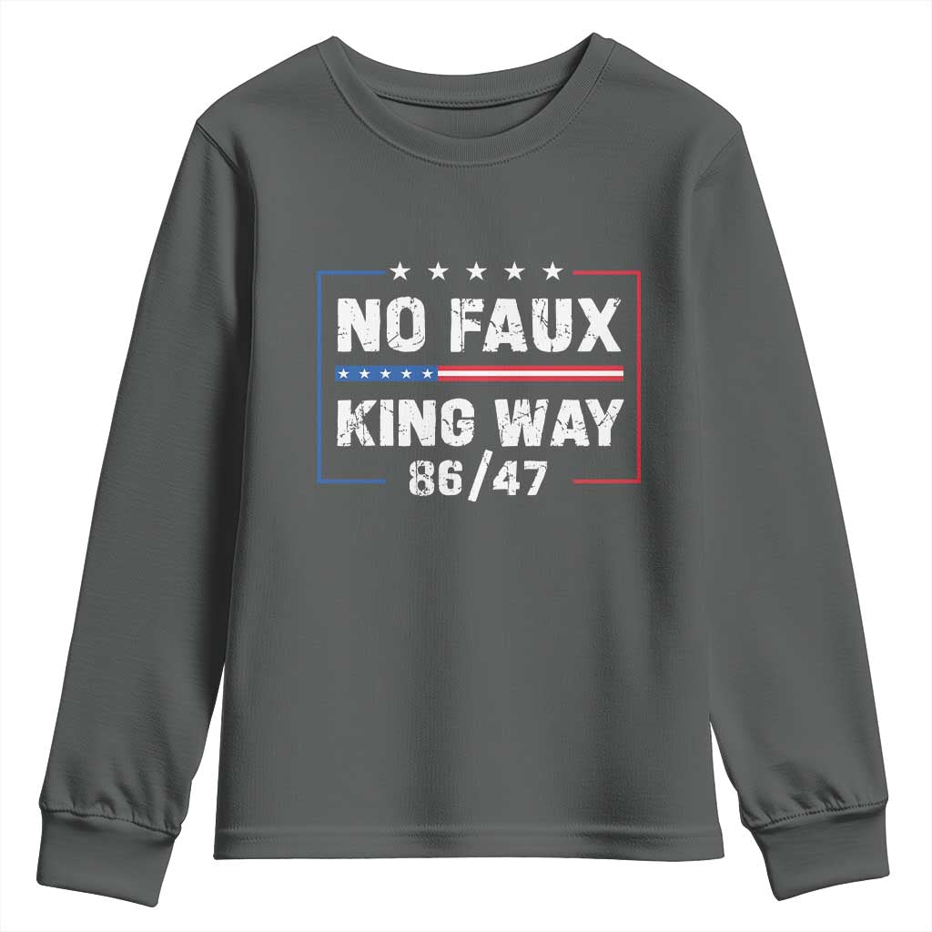 Snarky No Kings In America Youth Sweatshirt No Faux King Way 86 47
