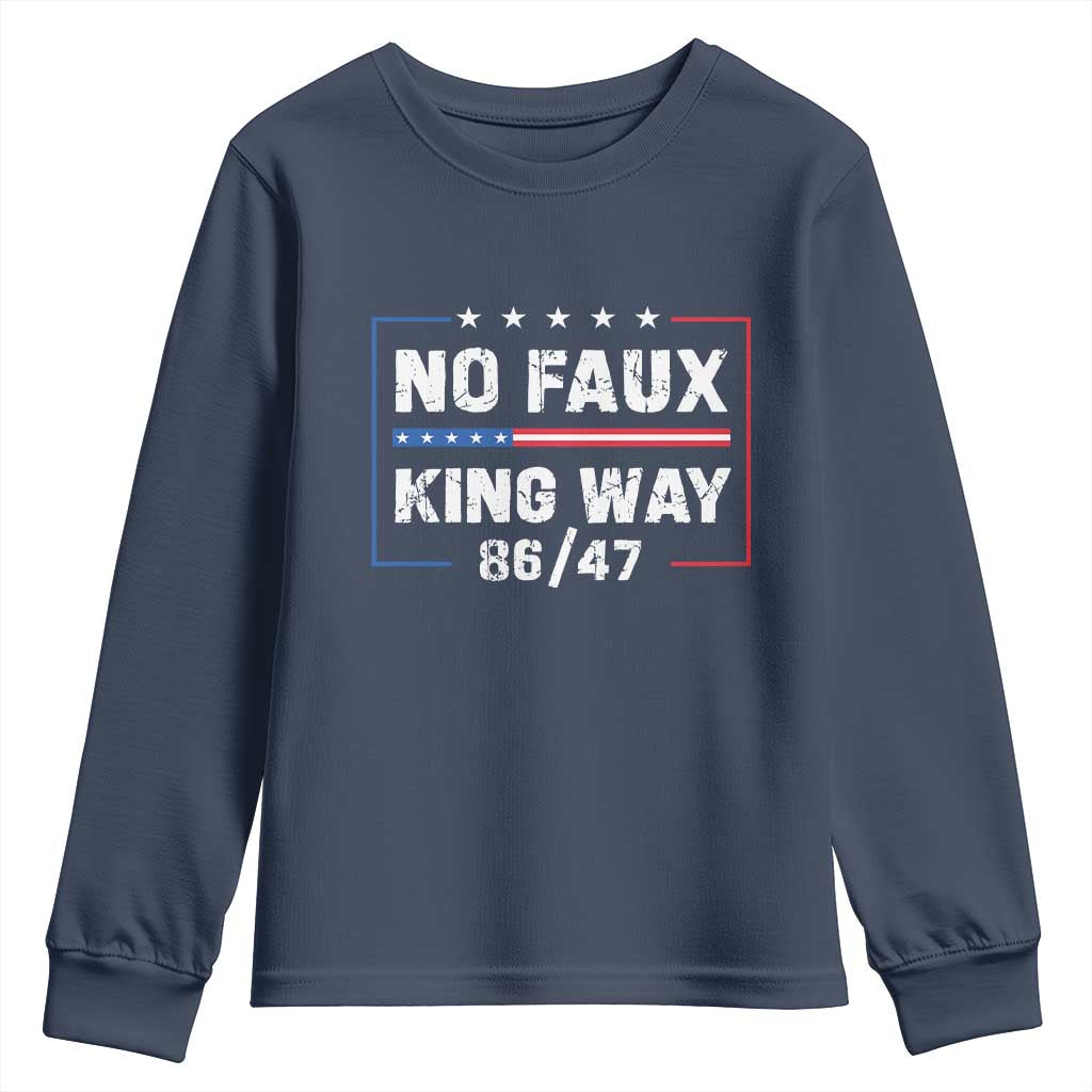Snarky No Kings In America Youth Sweatshirt No Faux King Way 86 47