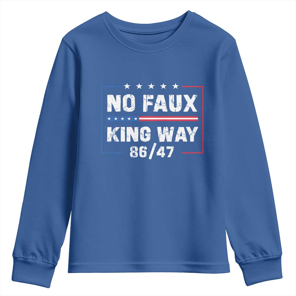 Snarky No Kings In America Youth Sweatshirt No Faux King Way 86 47
