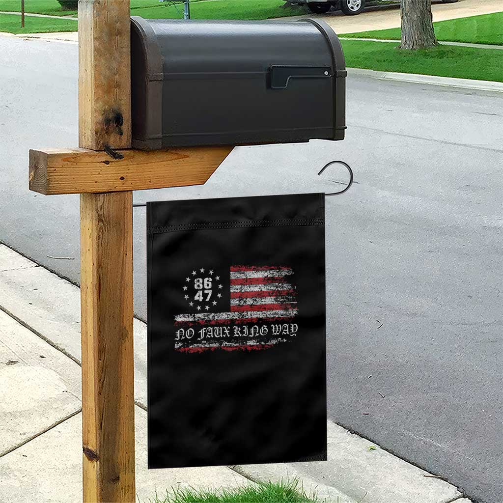Snarky No Kings In America Garden Flag No Faux King Way 86 47 US Flag Impeach 47 - Wonder Print Shop