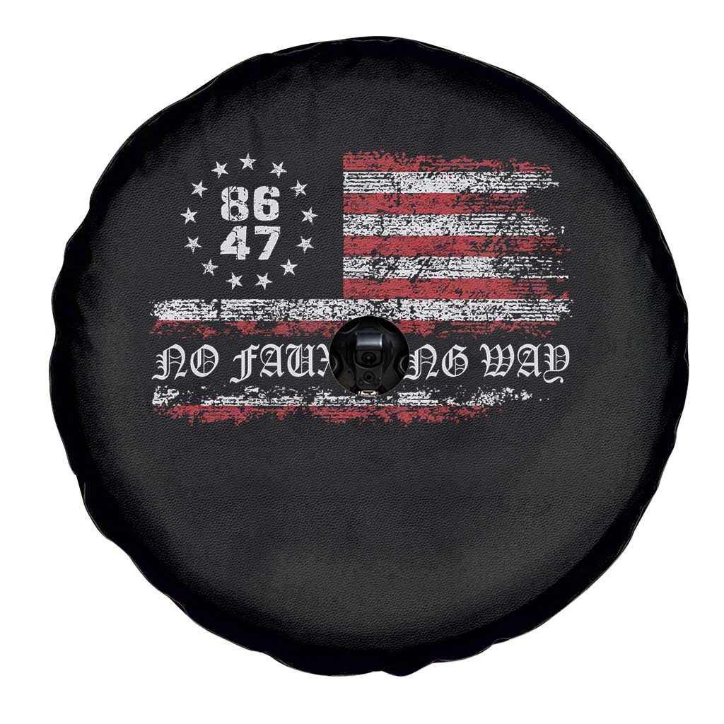 Snarky No Kings In America Spare Tire Cover No Faux King Way 86 47 US Flag Impeach 47