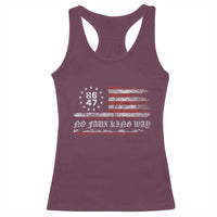 Snarky No Kings In America Racerback Tank Top No Faux King Way 86 47 US Flag Impeach 47
