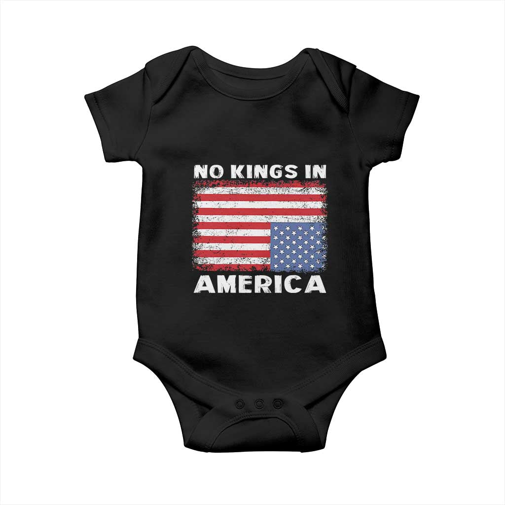Snarky No Kings In America Baby Onesie 86 47 No Faux King Way US Flag Upside Down