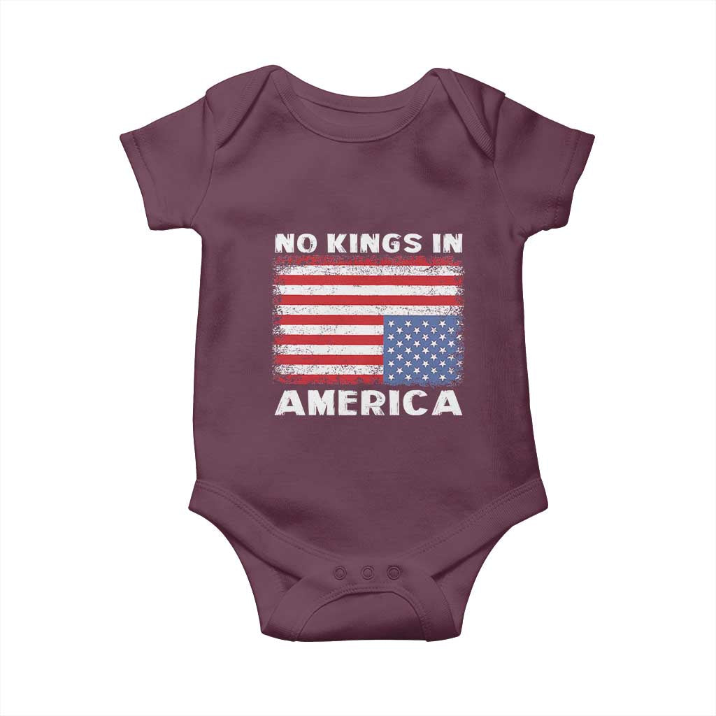 Snarky No Kings In America Baby Onesie 86 47 No Faux King Way US Flag Upside Down