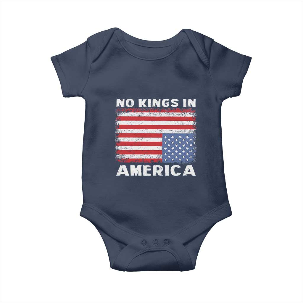 Snarky No Kings In America Baby Onesie 86 47 No Faux King Way US Flag Upside Down