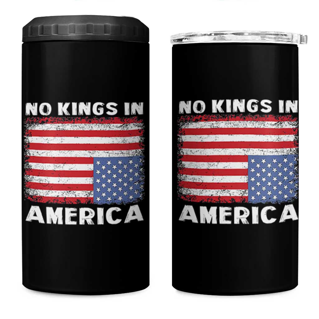 Snarky No Kings In America 4 in 1 Can Cooler Tumbler 86 47 No Faux King Way US Flag Upside Down