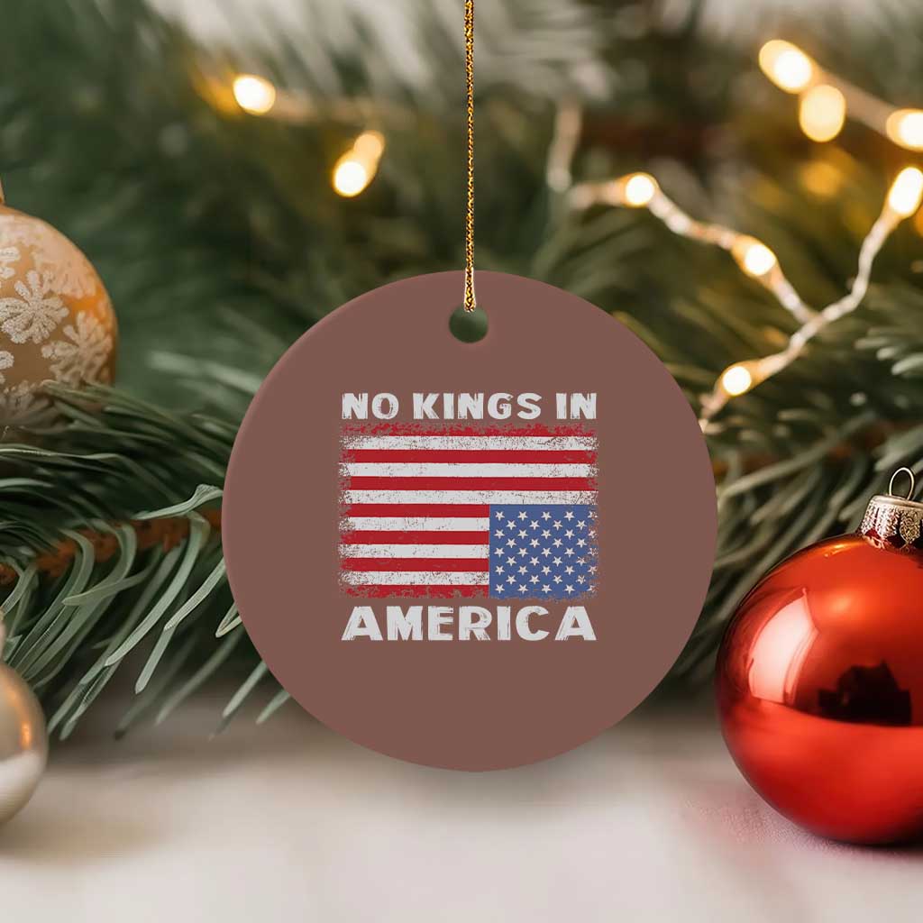 Snarky No Kings In America Ceramic Ornament 86 47 No Faux King Way US Flag Upside Down - Wonder Print Shop