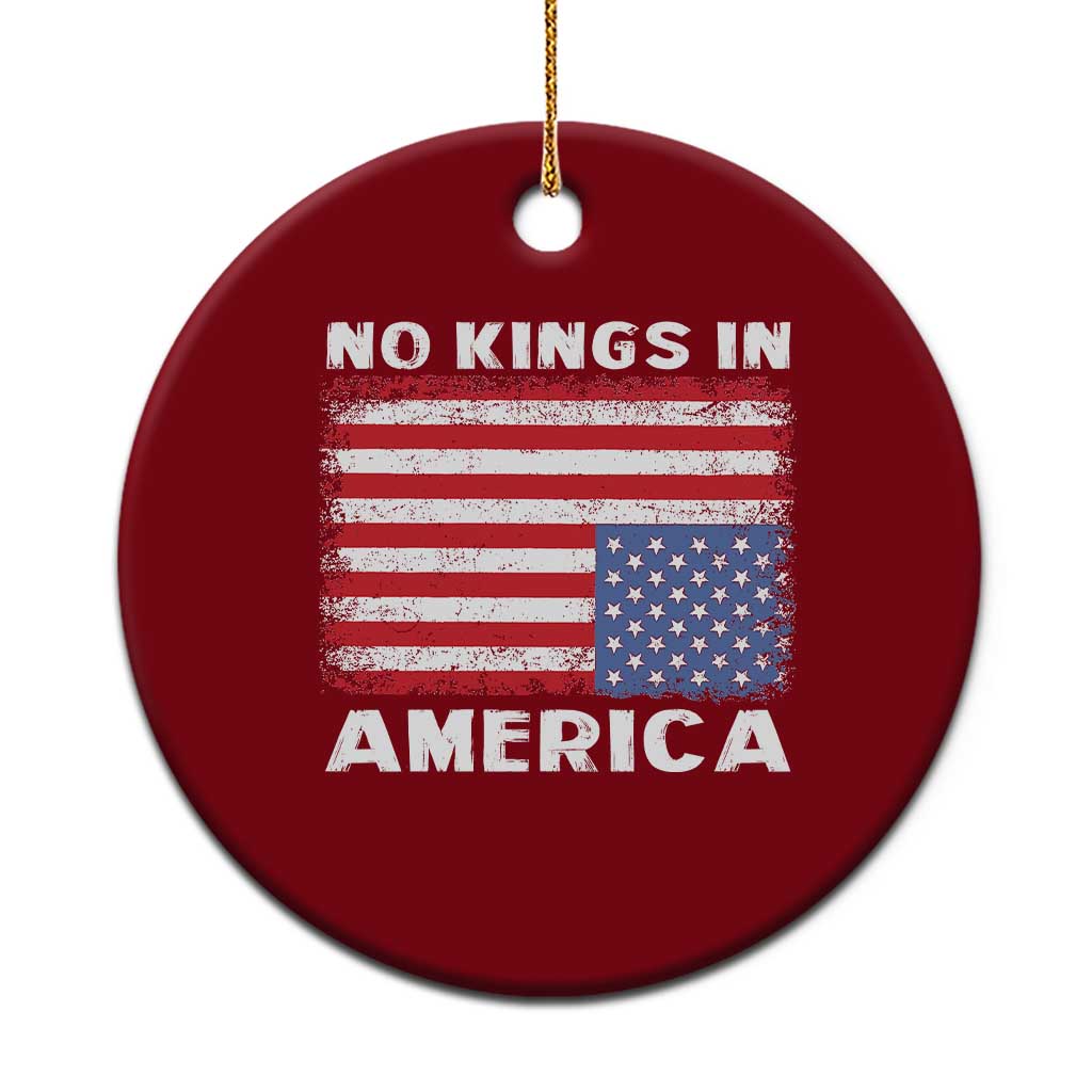 Snarky No Kings In America Ceramic Ornament 86 47 No Faux King Way US Flag Upside Down - Wonder Print Shop