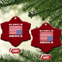 Snarky No Kings In America Ceramic Ornament 86 47 No Faux King Way US Flag Upside Down - Wonder Print Shop