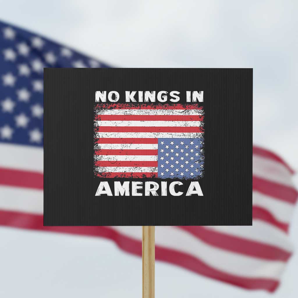 Snarky No Kings In America Protest Sign 86 47 No Faux King Way US Flag Upside Down - Wonder Print Shop