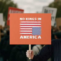 Snarky No Kings In America Protest Sign 86 47 No Faux King Way US Flag Upside Down - Wonder Print Shop