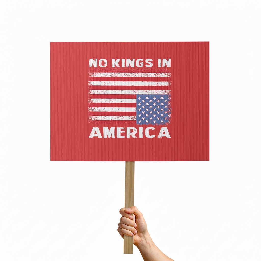 Snarky No Kings In America Protest Sign 86 47 No Faux King Way US Flag Upside Down - Wonder Print Shop