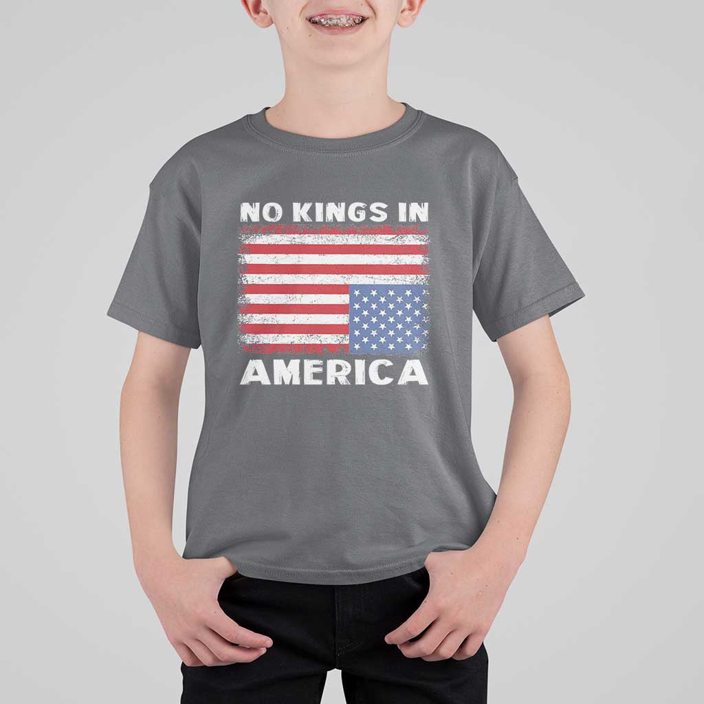 Snarky No Kings In America T Shirt For Kid 86 47 No Faux King Way US Flag Upside Down