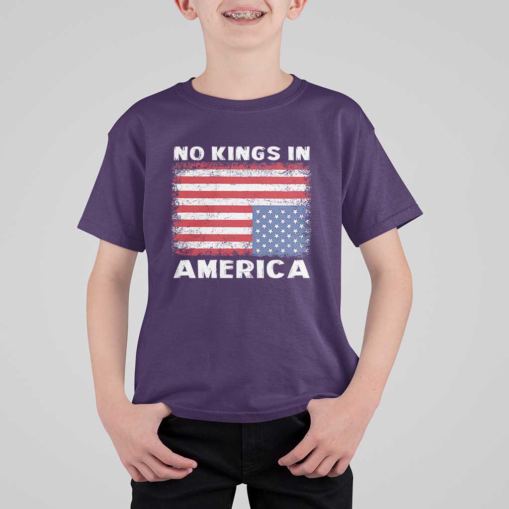 Snarky No Kings In America T Shirt For Kid 86 47 No Faux King Way US Flag Upside Down