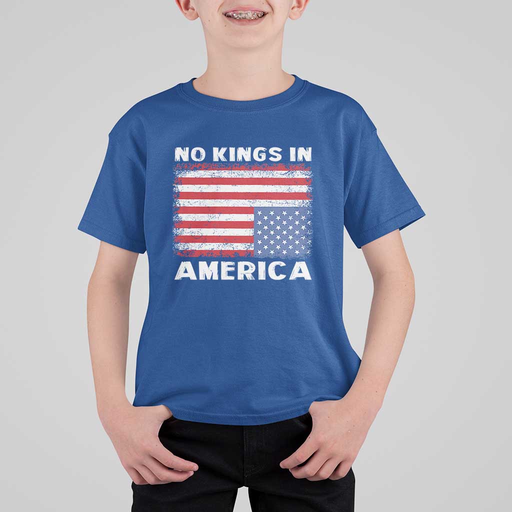 Snarky No Kings In America T Shirt For Kid 86 47 No Faux King Way US Flag Upside Down