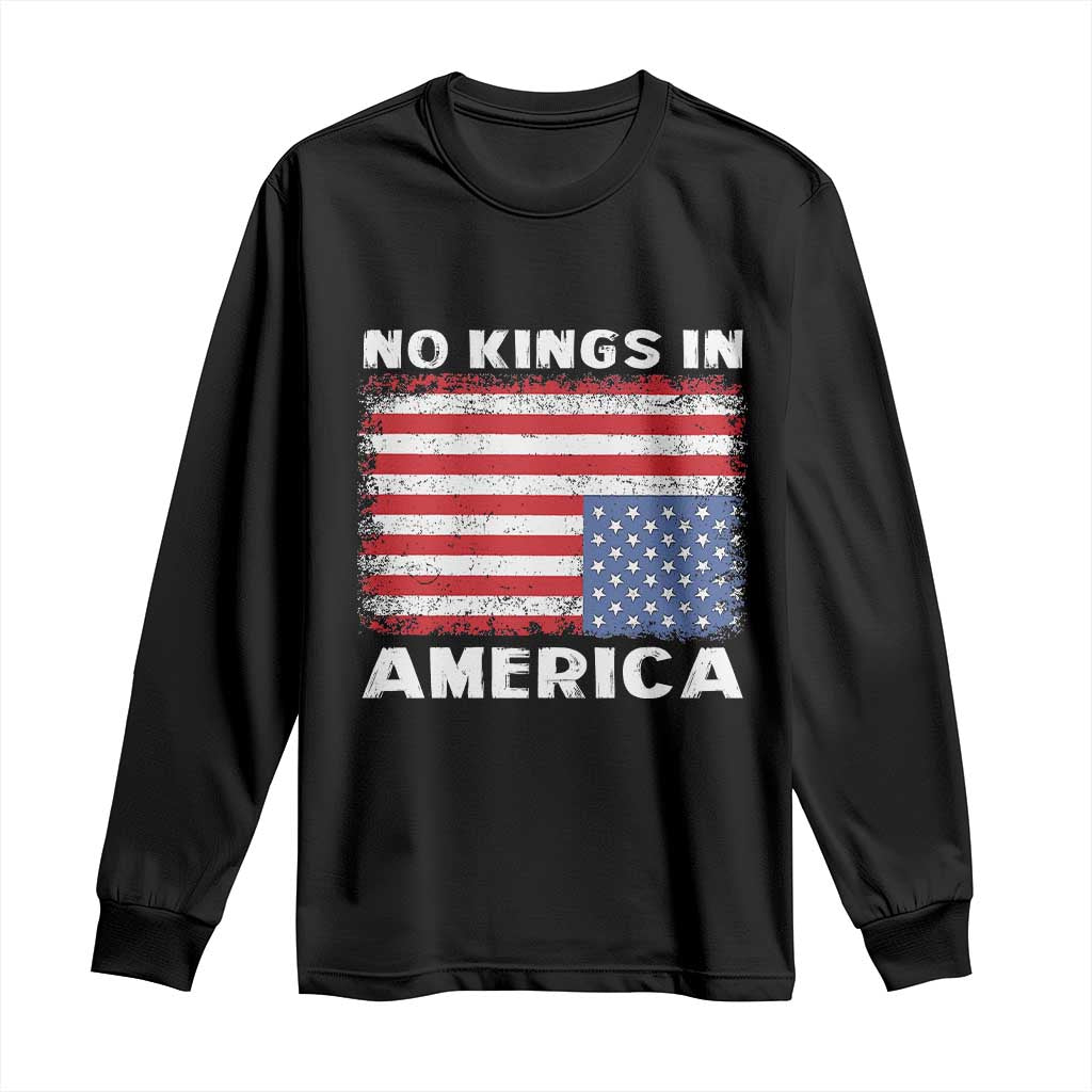 Snarky No Kings In America Long Sleeve Shirt 86 47 No Faux King Way US Flag Upside Down