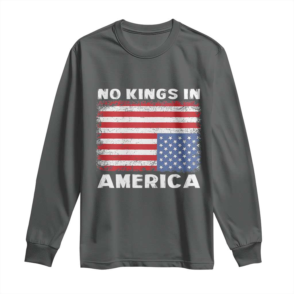 Snarky No Kings In America Long Sleeve Shirt 86 47 No Faux King Way US Flag Upside Down