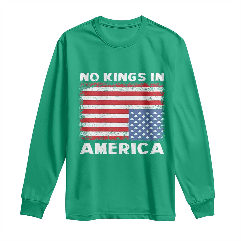 Snarky No Kings In America Long Sleeve Shirt 86 47 No Faux King Way US Flag Upside Down