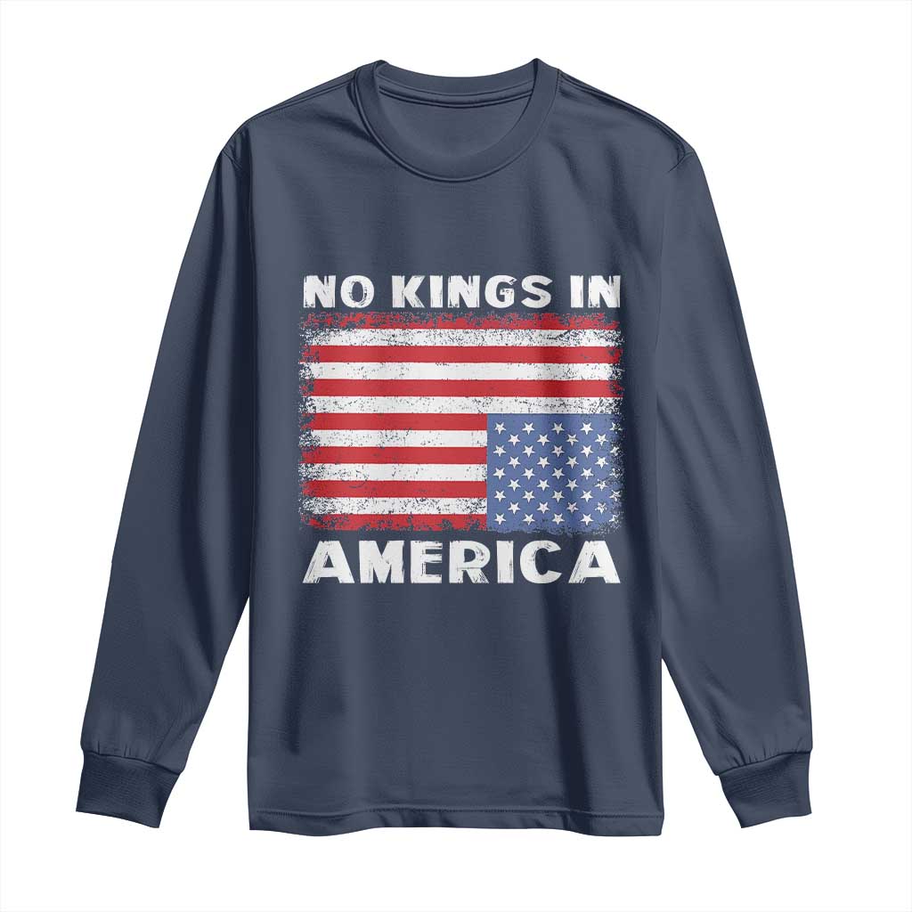 Snarky No Kings In America Long Sleeve Shirt 86 47 No Faux King Way US Flag Upside Down