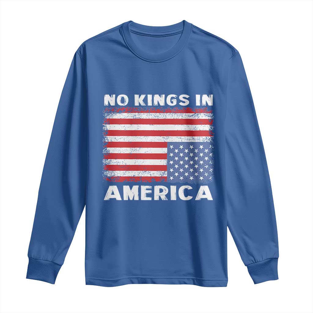Snarky No Kings In America Long Sleeve Shirt 86 47 No Faux King Way US Flag Upside Down
