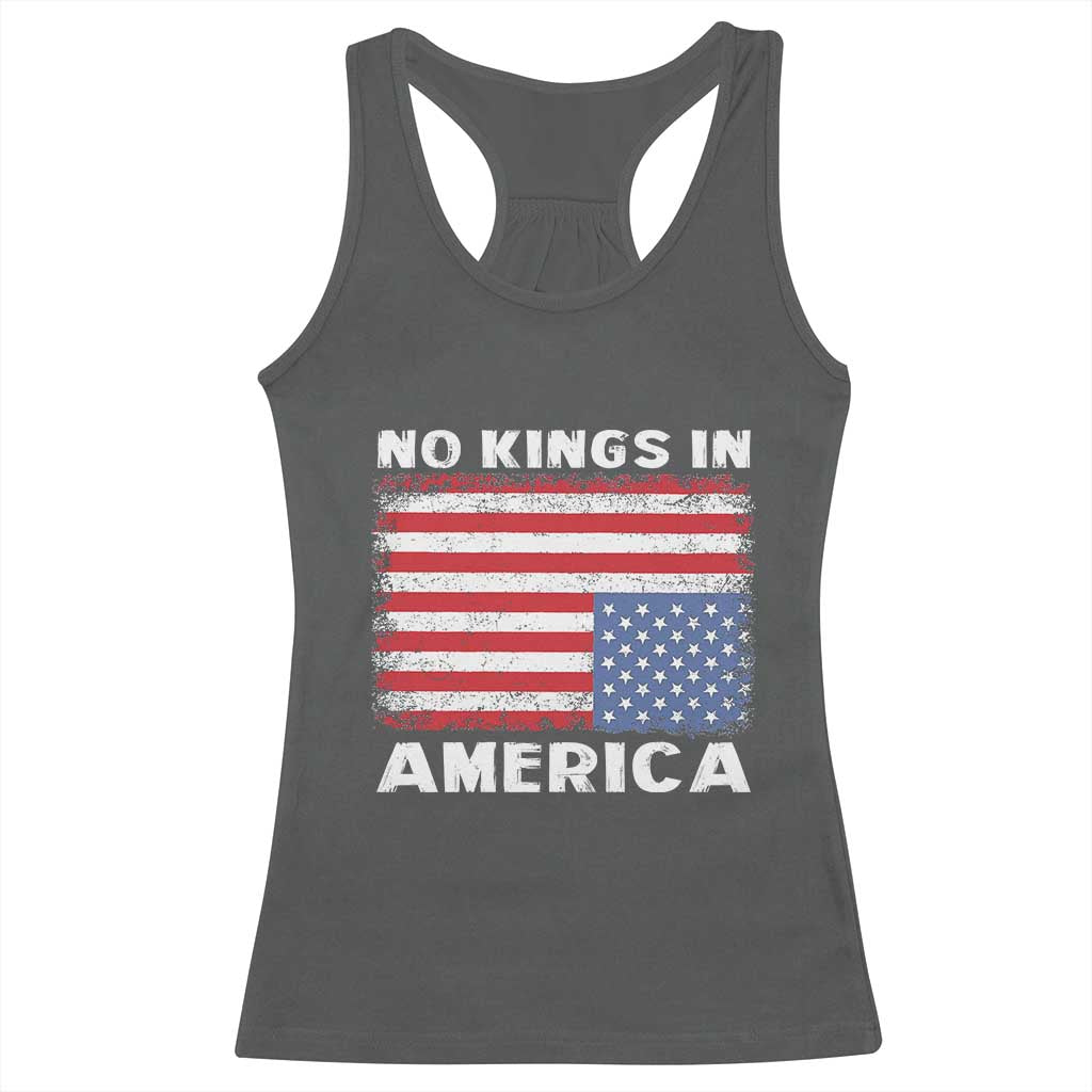 Snarky No Kings In America Racerback Tank Top 86 47 No Faux King Way US Flag Upside Down