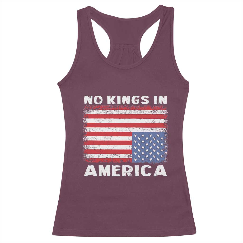 Snarky No Kings In America Racerback Tank Top 86 47 No Faux King Way US Flag Upside Down